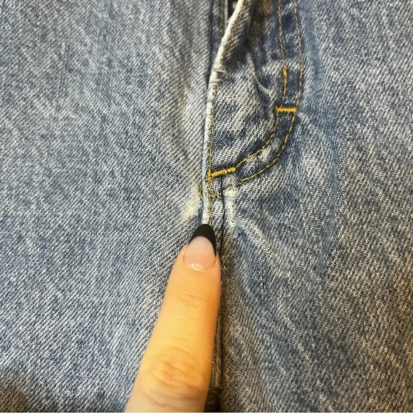 VTG L.L. BEAN 90s High Waisted Contrast Stitching Light Wash Mom Jeans - Picture 11 of 13